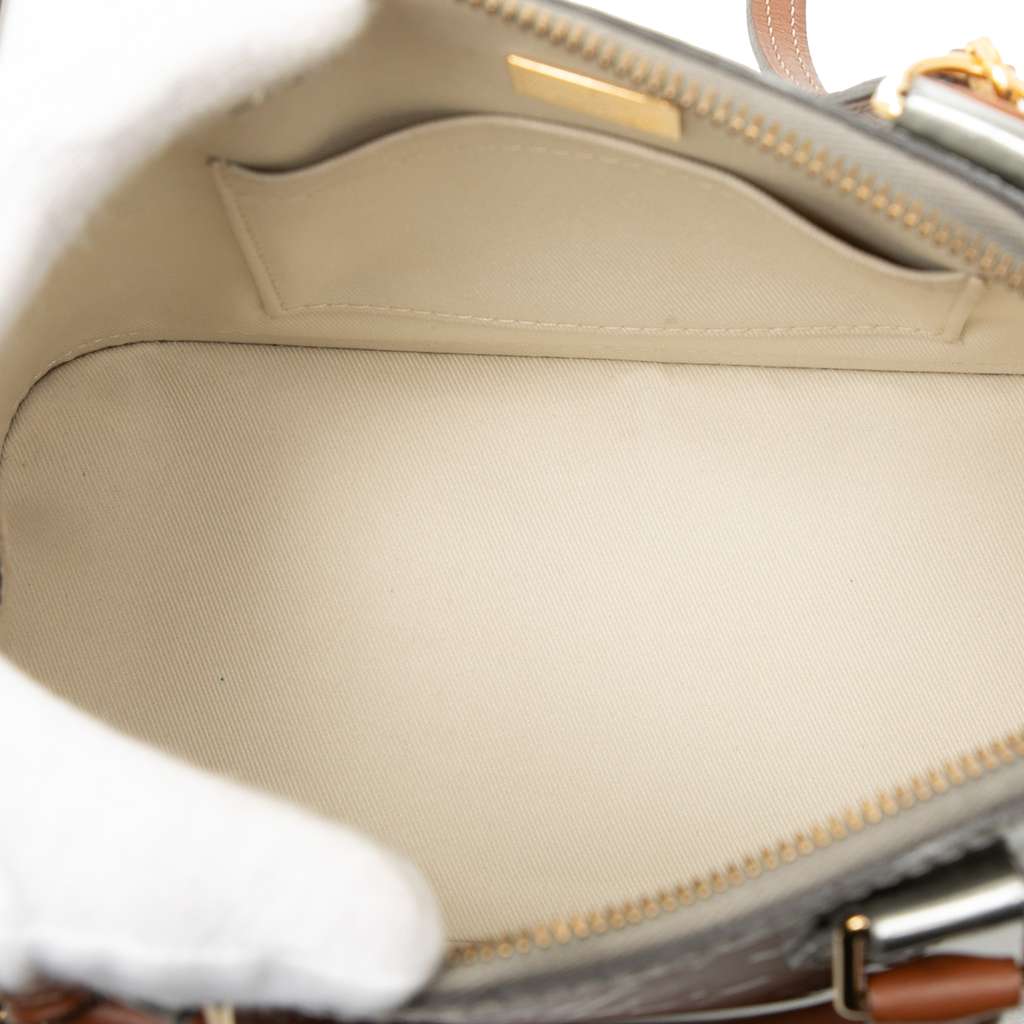 Louis Vuitton Monogram Vernis Alma BB Silver Leather Good - Model View