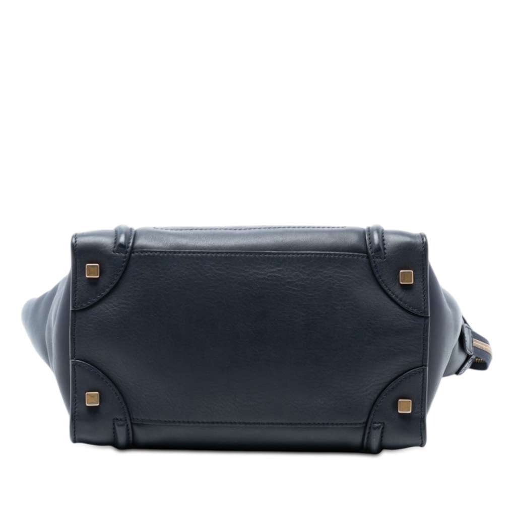Celine Mini Leather Luggage Tote Blue Leather Very good condition - Inside View