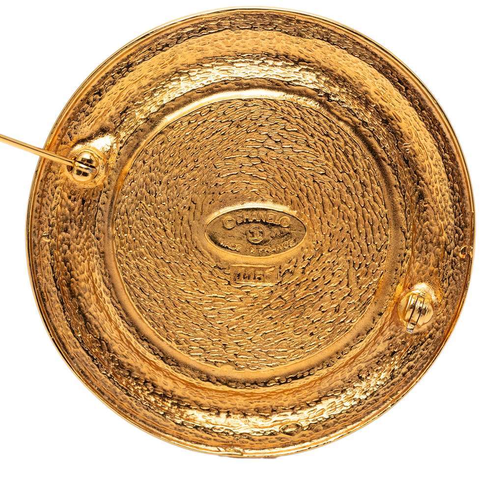 Chanel Gold Plated 31 Rue Cambon Medallion Brooch Gold Metal Very good - Inside View