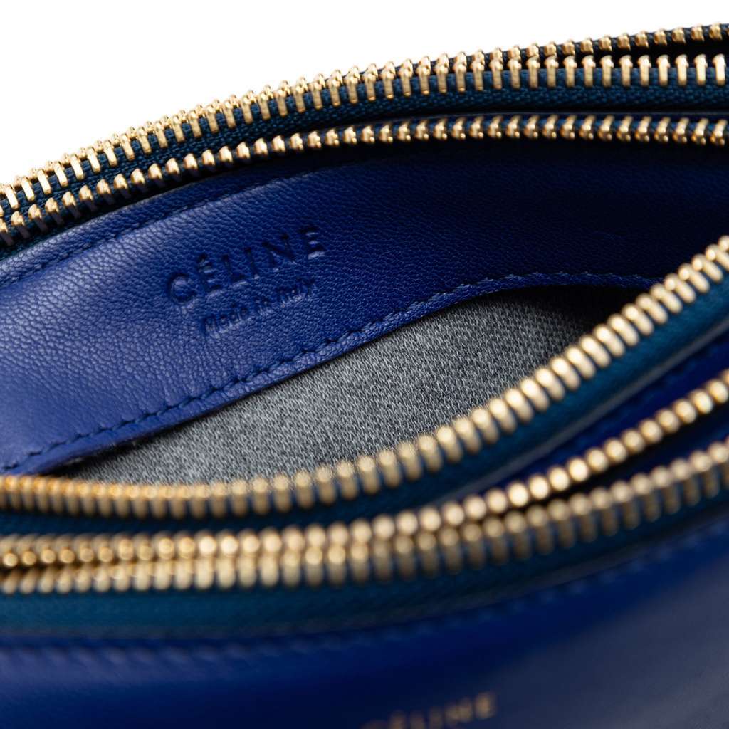 Celine Small Lambskin Trio Crossbody Blue Leather Very good condition - Box View