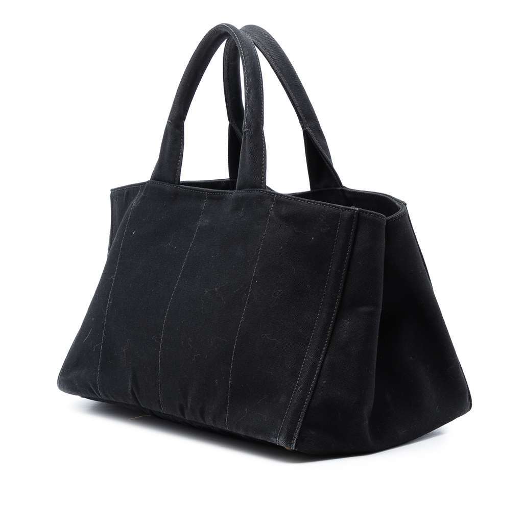 Prada Large Canvas Canapa Bijoux Satchel Black Canvas Very good condition - Back View