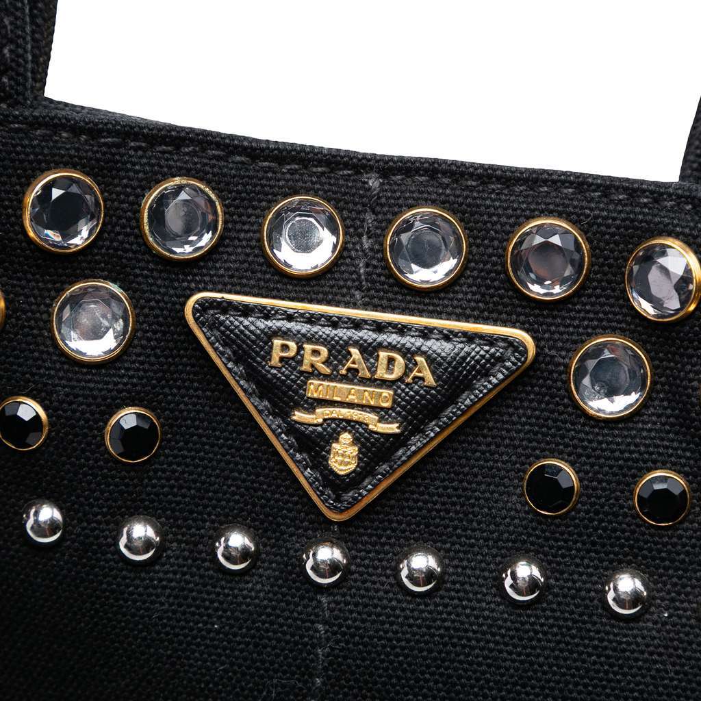 Prada Large Canvas Canapa Bijoux Satchel Black Canvas Very good condition - Box View