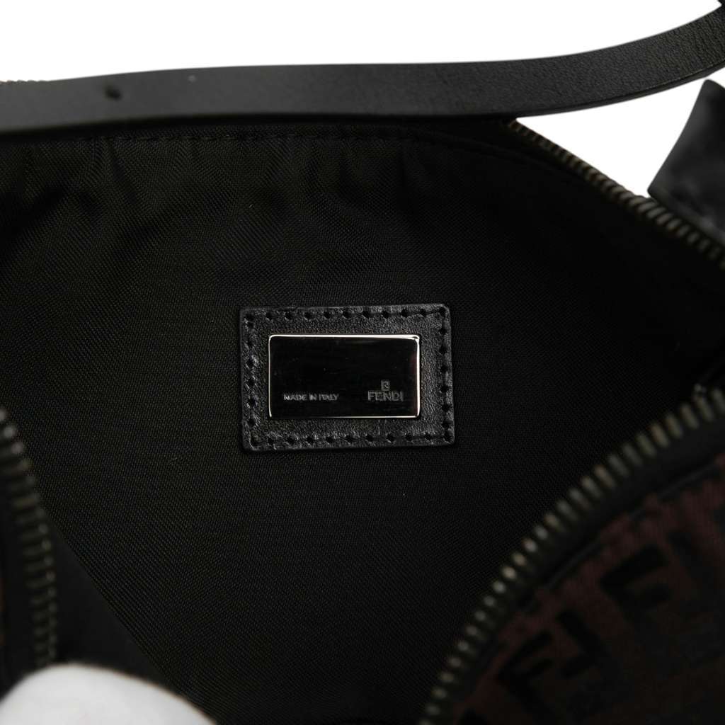 Fendi Zucchino Canvas Half Moon Pochette Brown Canvas Very good - Box View