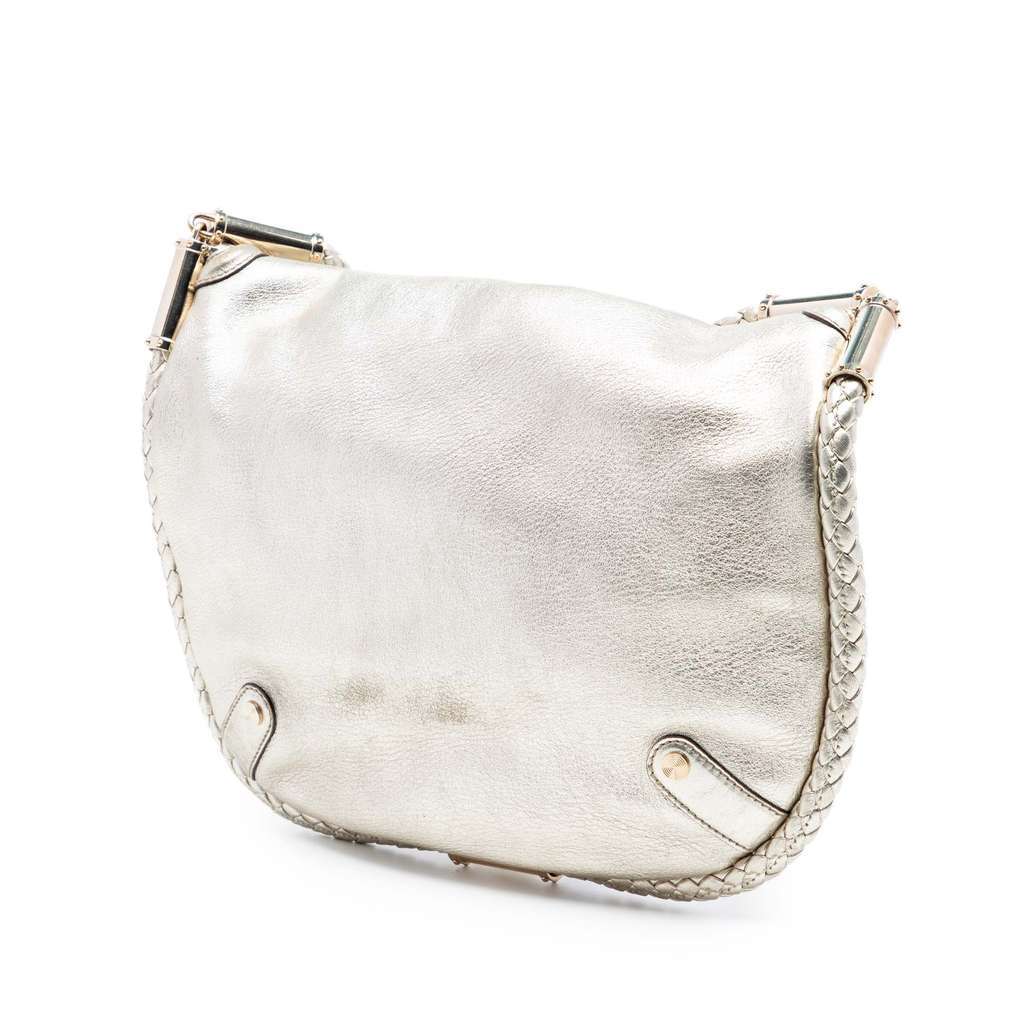 Gucci Medium Metallic Calfskin Britt Tassel Flap Shoulder Bag Gold Leather Very good - Back View