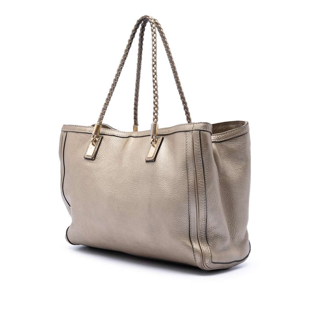 Gucci Metallic Grained Leather Bella Tote Gold Leather Very good - Back View