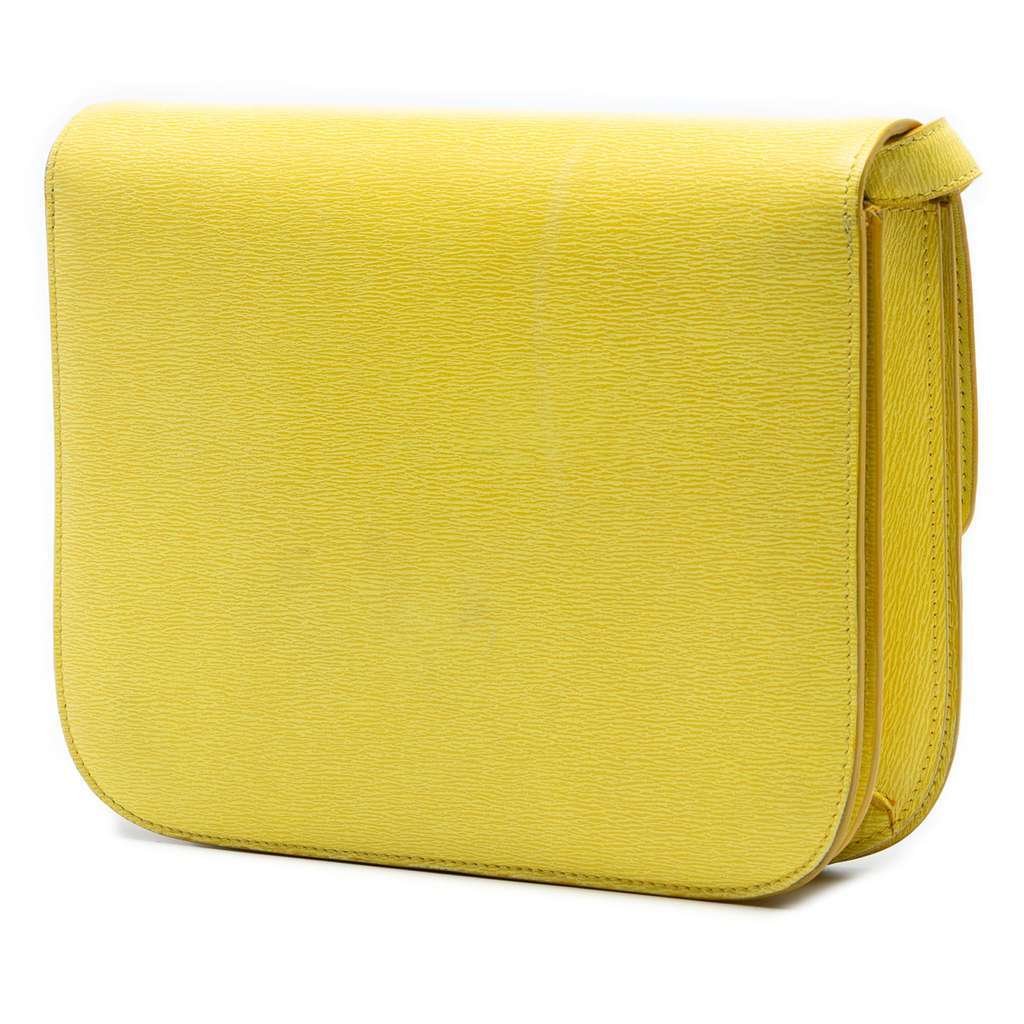 Celine Medium Calfskin Classic Box Yellow Leather Very good - Back View