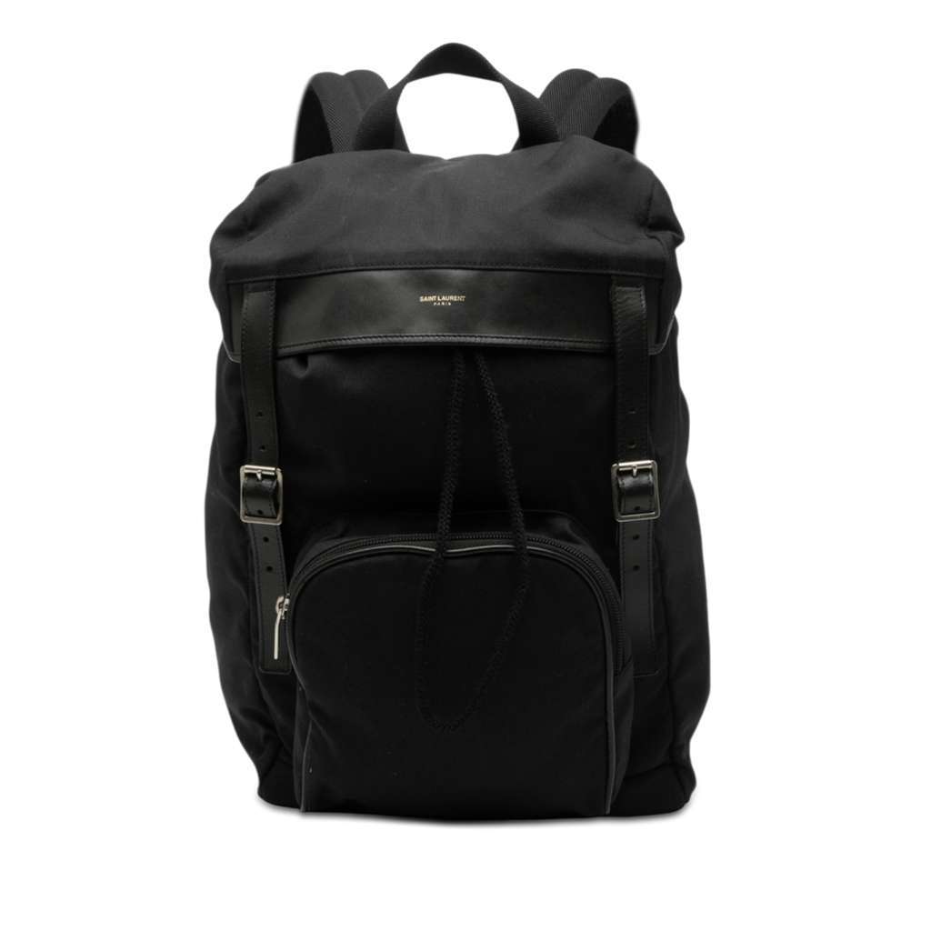 Saint Laurent Canvas Utilitarian Hunting Backpack Black Canvas Very good condition - Front View
