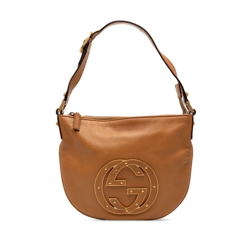 Gucci Small Leather Blondie Hobo Bag Brown Leather Very good - Front View