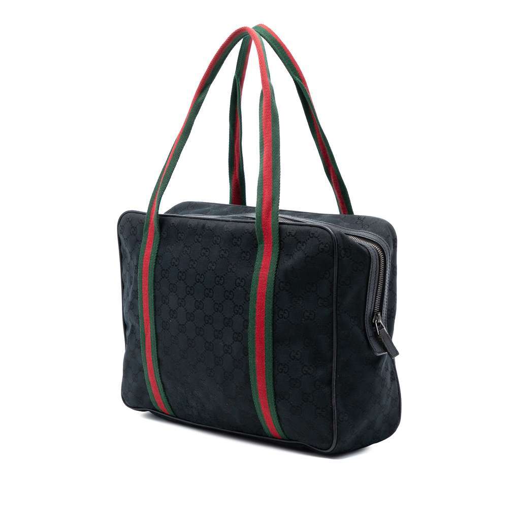 Gucci GG Canvas Web Business Bag Black Canvas Very good condition - Back View