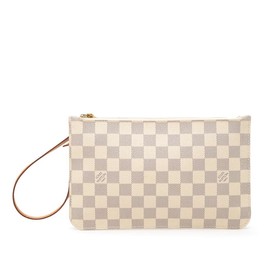 Louis Vuitton Damier Azur Neverfull MM Pouch White Very good condition - Front View