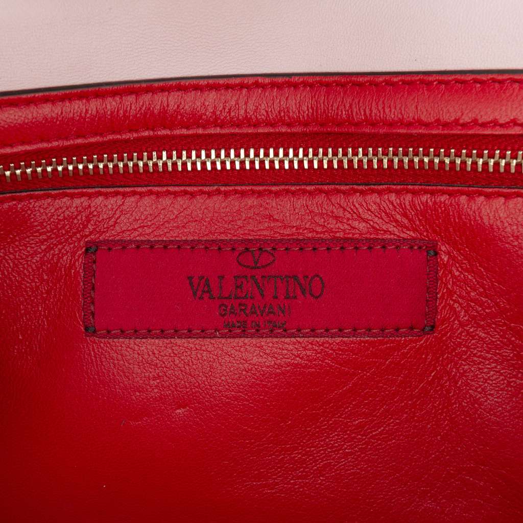 Valentino Quilted Nappa Rockstud Spike Wallet On Chain Pink Leather Very good condition - Box View