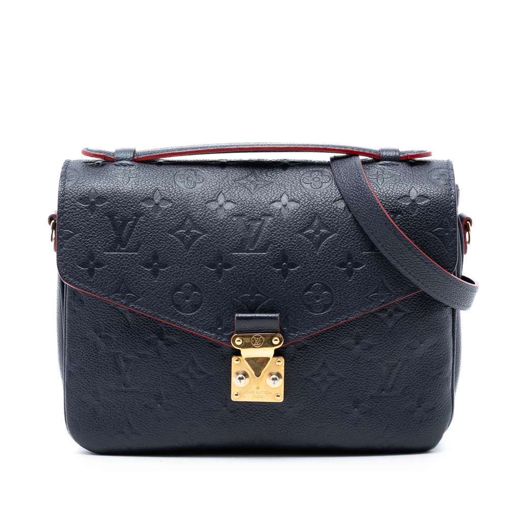 Louis Vuitton Monogram Empreinte Pochette Metis Blue Leather Very good condition - Front View