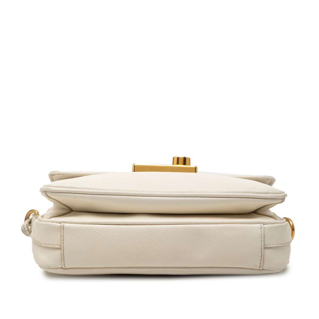 Prada Saffiano Sound Lock Satchel White Leather Very good - Inside View