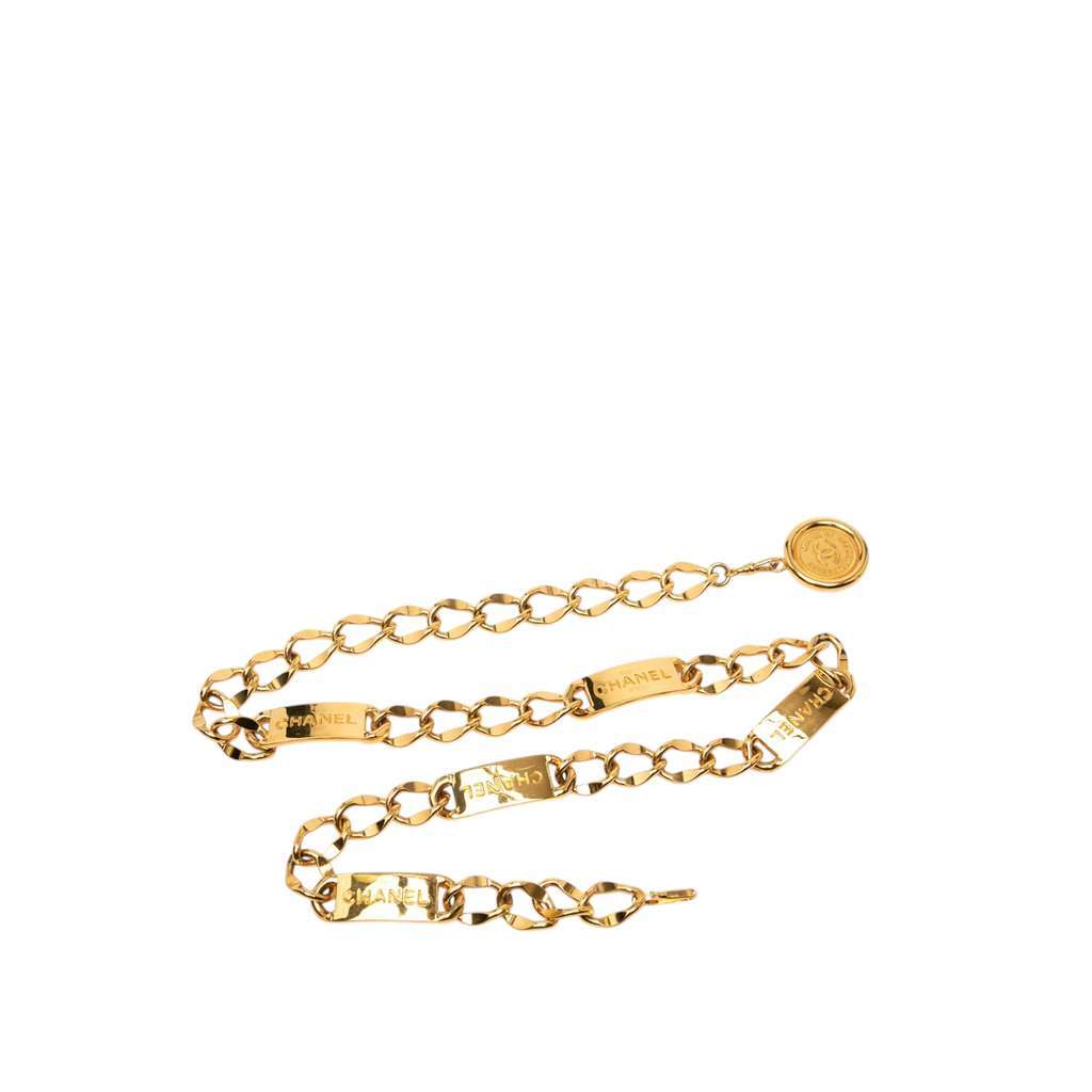 Chanel Gold Plated CC Medallion Chain Belt Gold Metal Very good condition - Front View