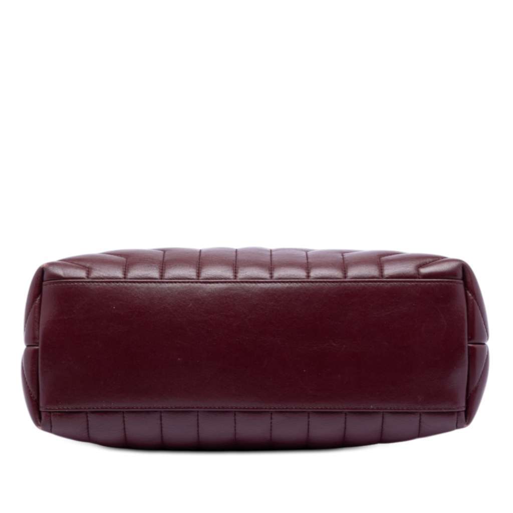 Saint Laurent Medium Matelasse Calfskin Monogram LouLou Shoulder Bag Red Leather Very good condition - Inside View