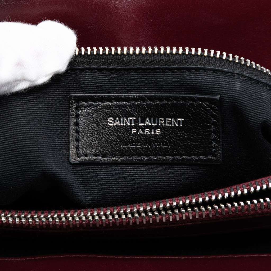 Saint Laurent Medium Matelasse Calfskin Monogram LouLou Shoulder Bag Red Leather Very good condition - Box View