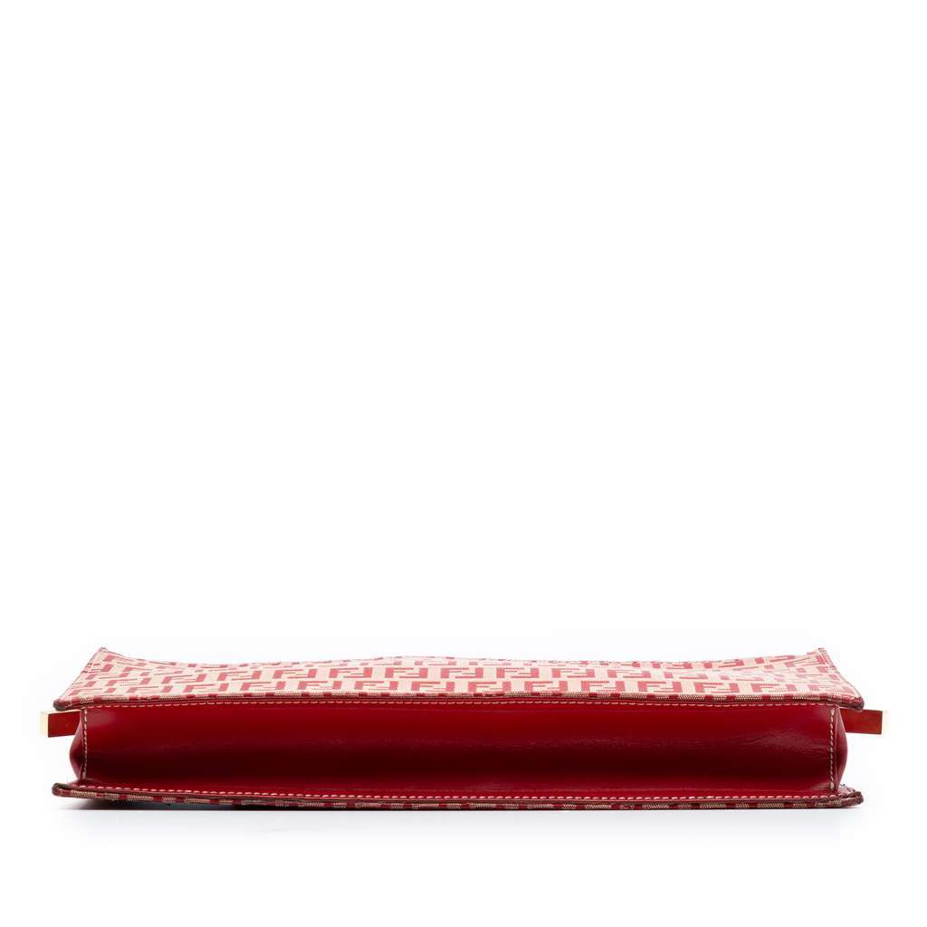 Fendi Zucchino Canvas Handbag Red Canvas Very good - Inside View