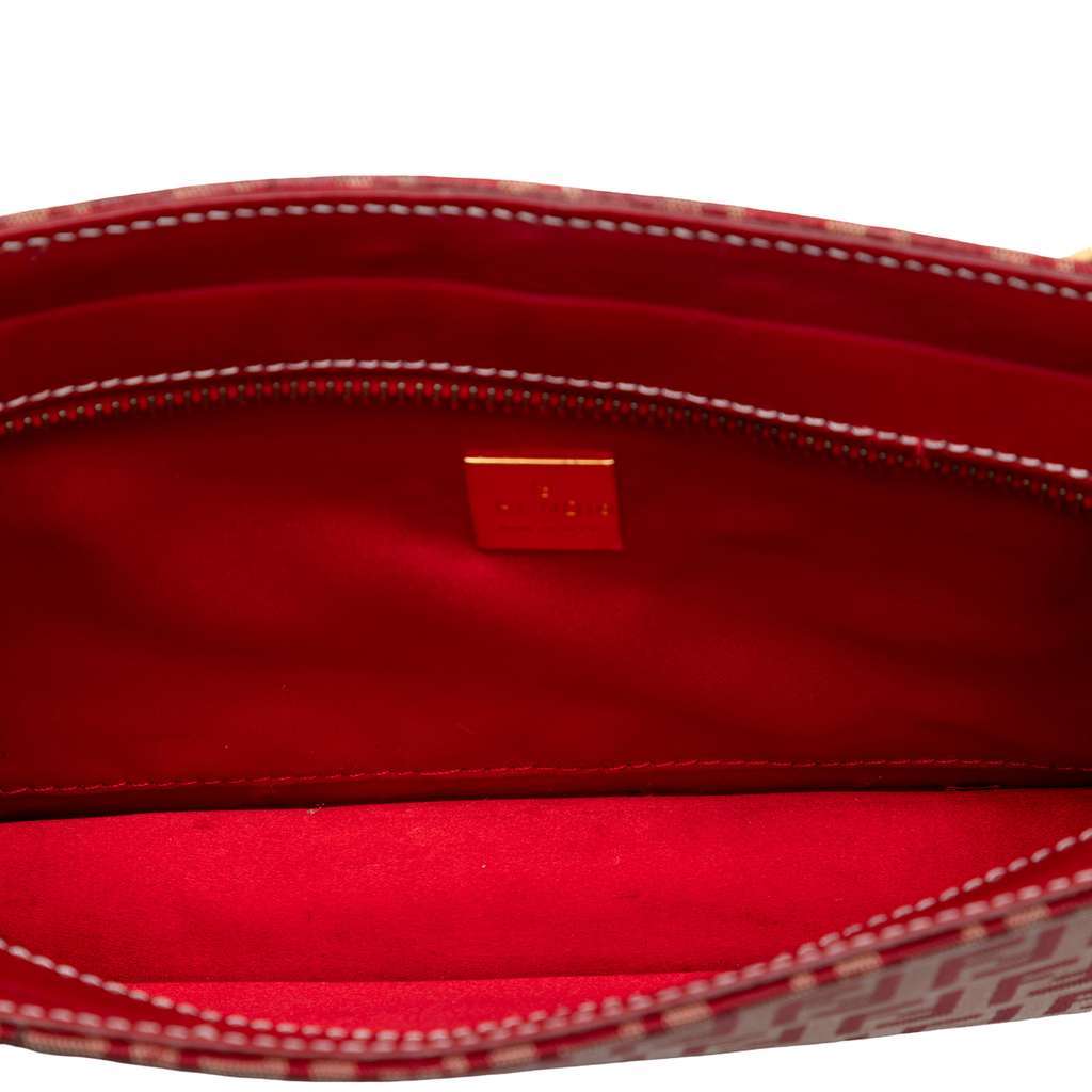 Fendi Zucchino Canvas Handbag Red Canvas Very good - Model View