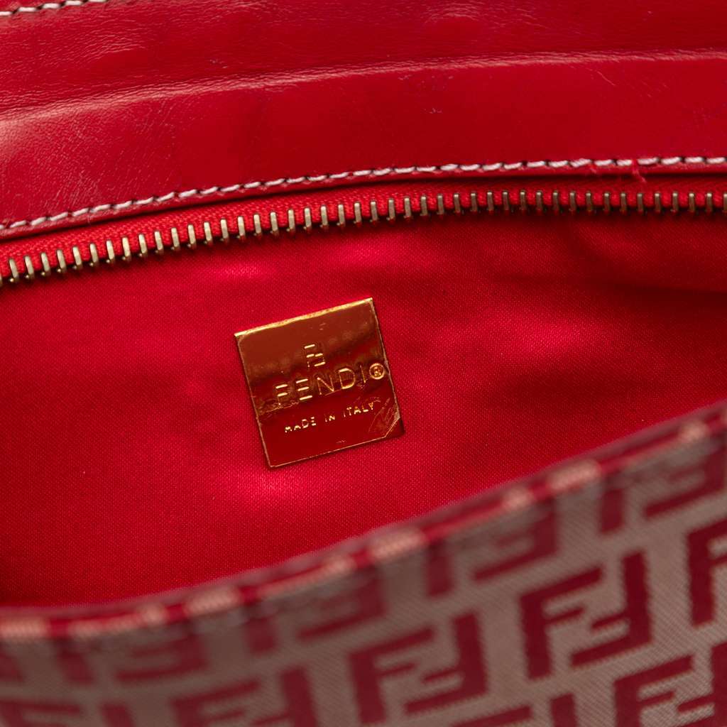 Fendi Zucchino Canvas Handbag Red Canvas Very good - Box View