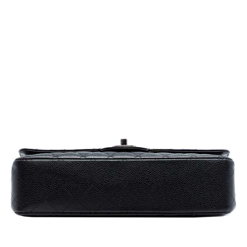 Chanel Medium Classic Caviar Double Flap Black Leather Very good - Inside View