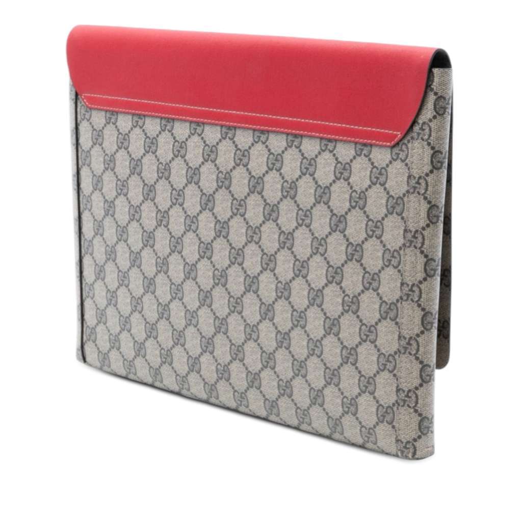 Gucci GG Supreme No Longer Not Yet Clutch Beige Canvas Very good condition - Back View