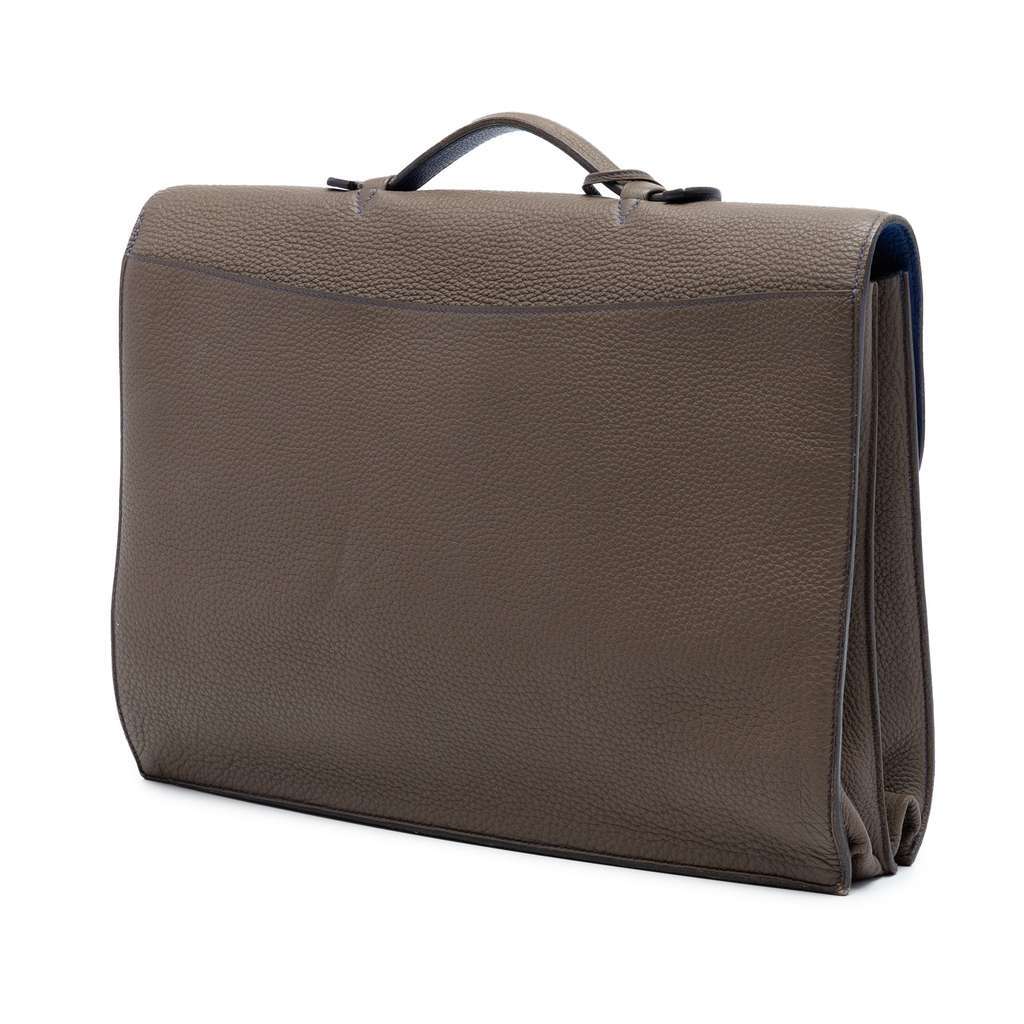 Hermès Togo Verso Sac A Depeches 38 Brown Leather Very good condition - Back View