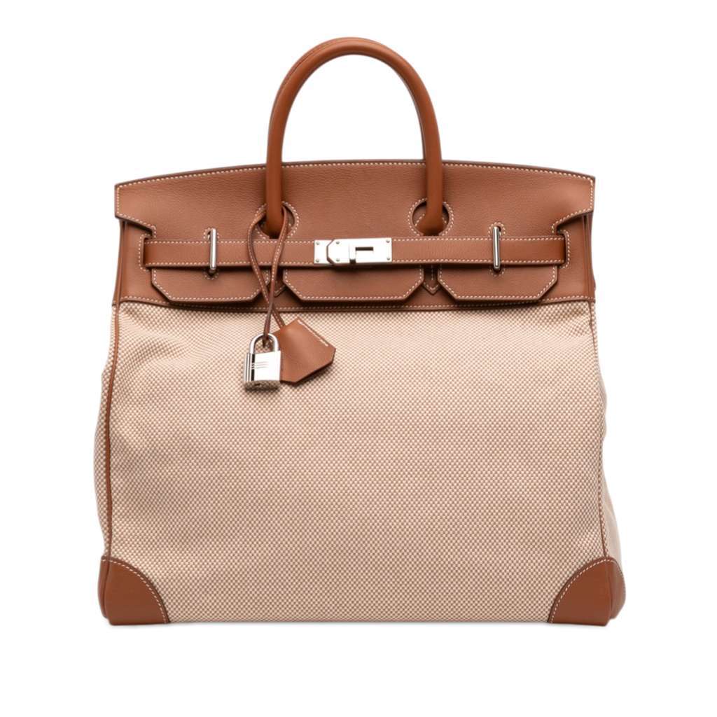 Hermès Toile Criss Viking and Evercolor HAC Birkin 40 Beige Canvas Very good condition - Front View