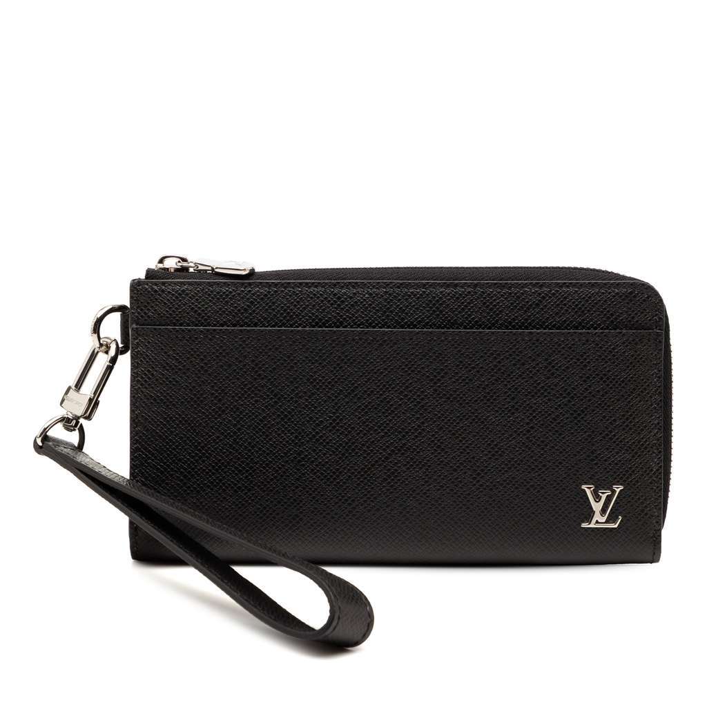 Louis Vuitton Taiga Zippy Dragonne Wallet Black Leather Very good - Front View