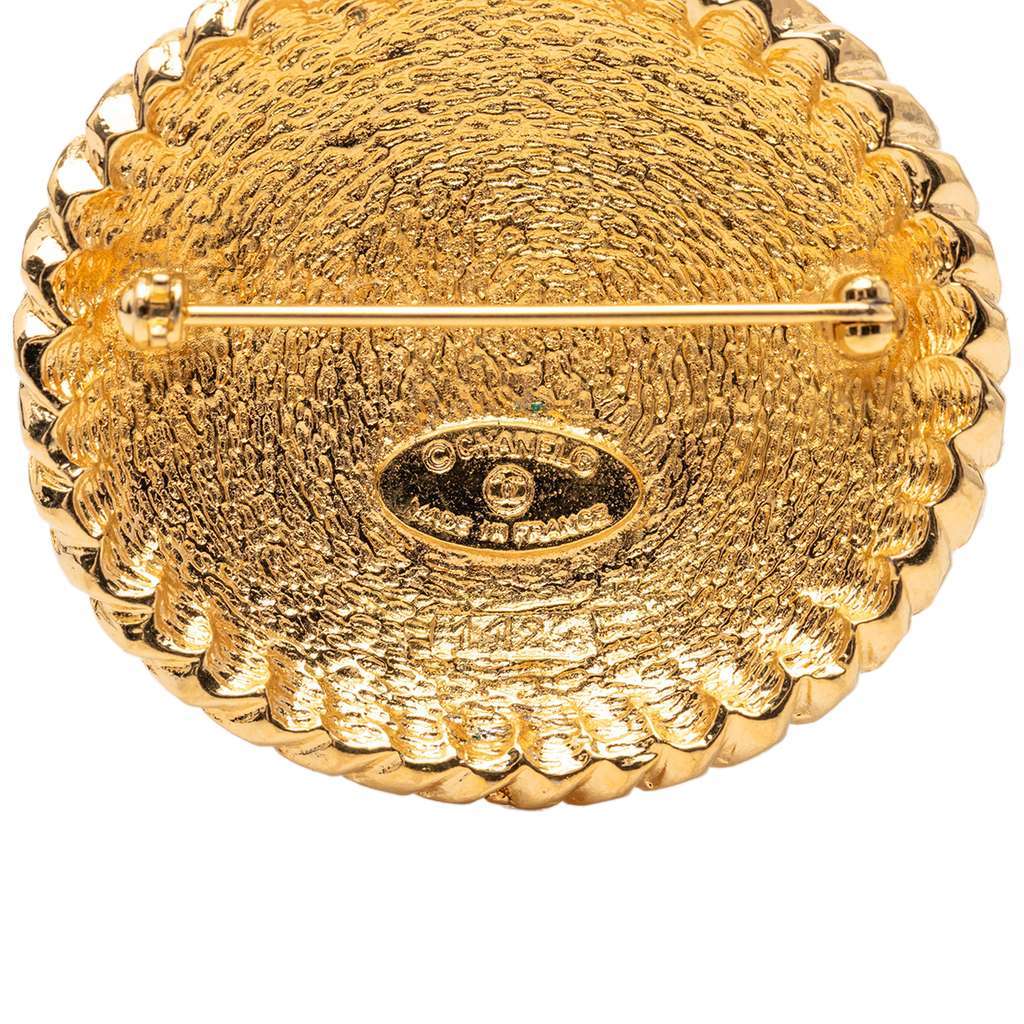 Chanel Gold Plated Equestrian Brooch Gold Metal Very good condition - Inside View