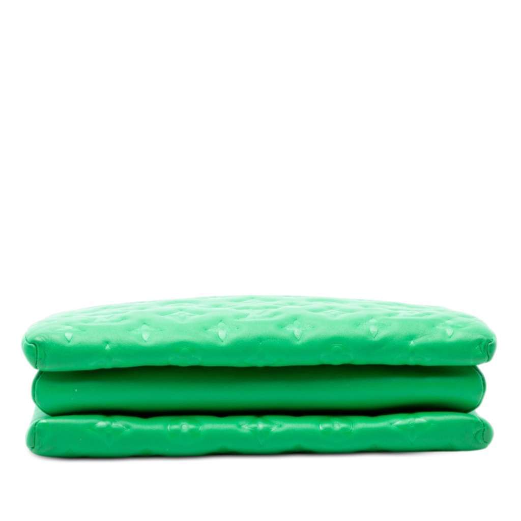 Louis Vuitton Monogram Embossed Puffy Lambskin Coussin PM Green Leather Very good - Inside View