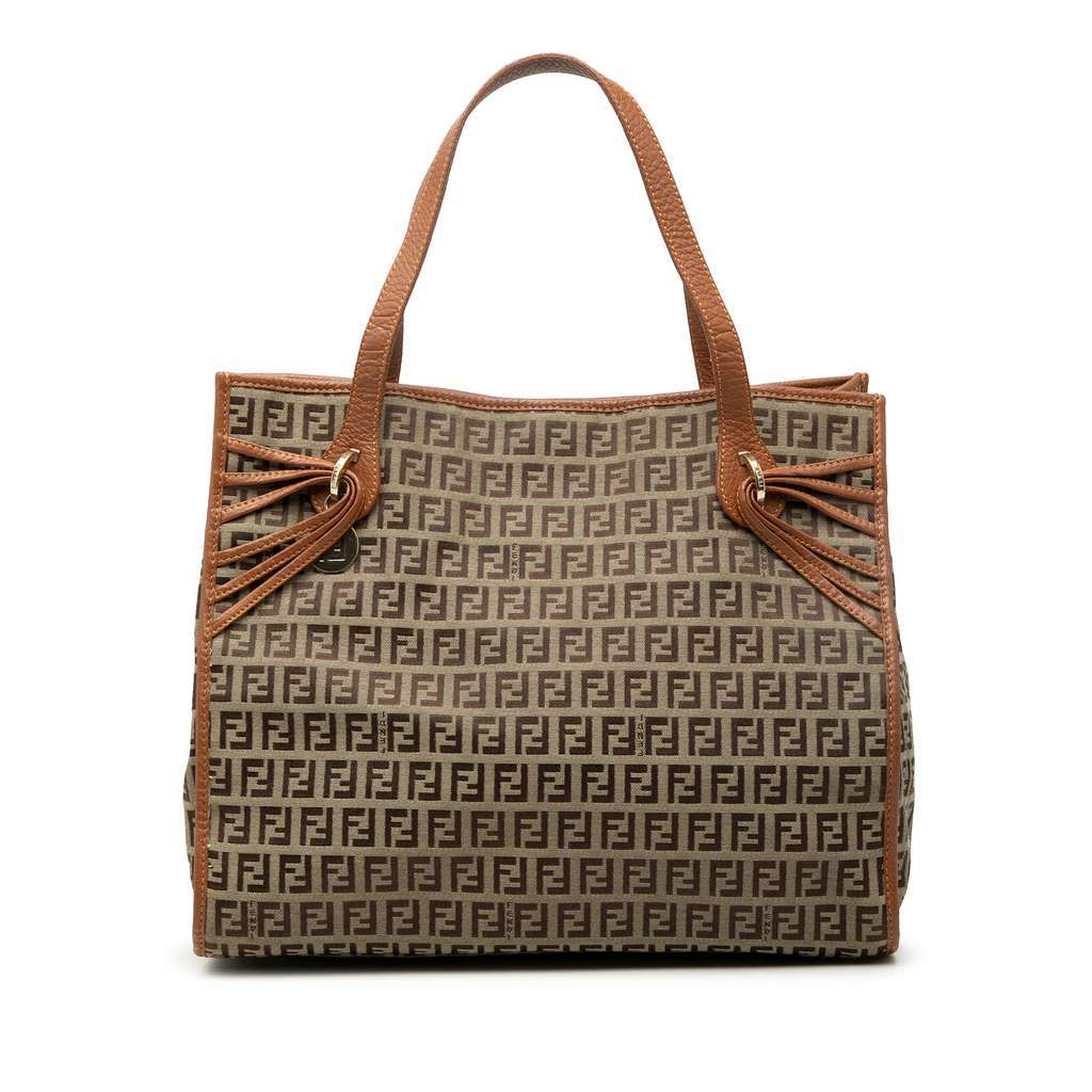 Fendi Zucchino Canvas Tote Brown Canvas Very good - Front View