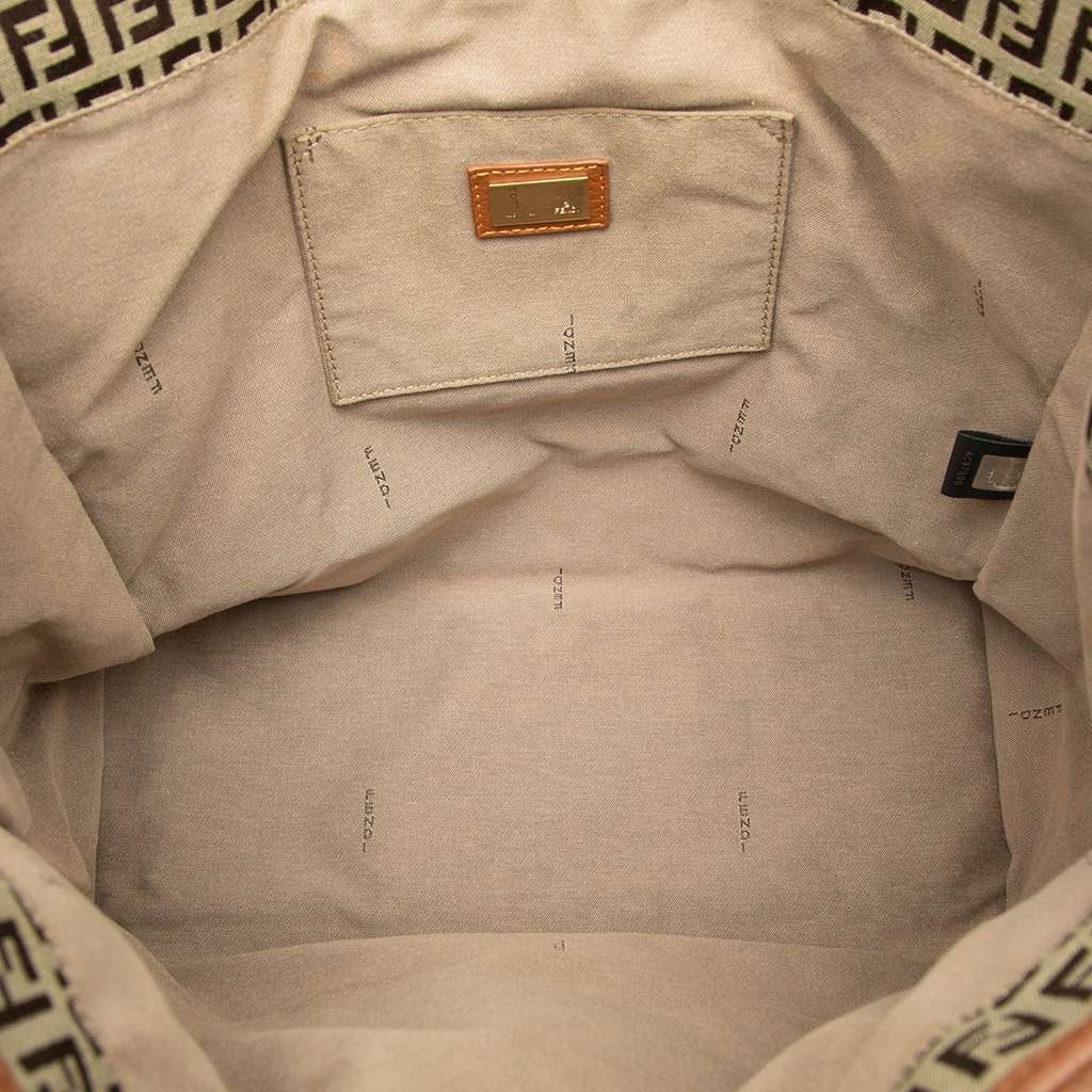 Fendi Zucchino Canvas Tote Brown Canvas Very good - Model View
