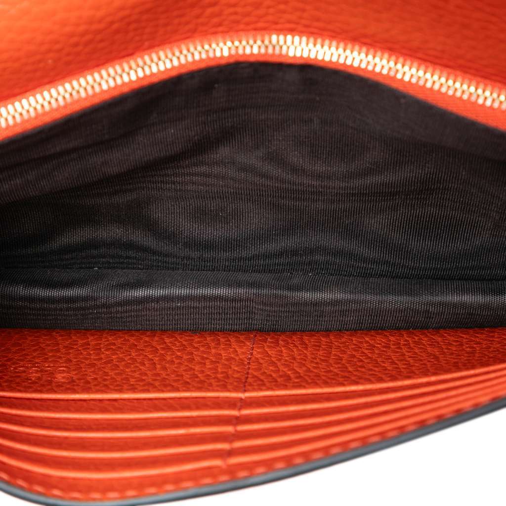 Gucci Leather Betty Wallet on Chain Orange Leather Very good - Model View