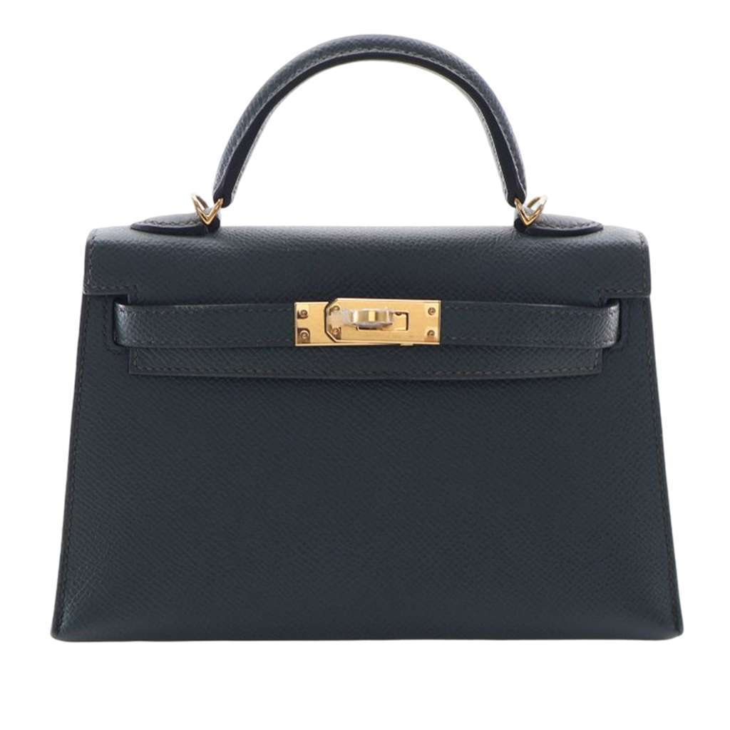 Hermès Mini Epsom Kelly II Sellier 20 Green Leather Very good condition - Front View