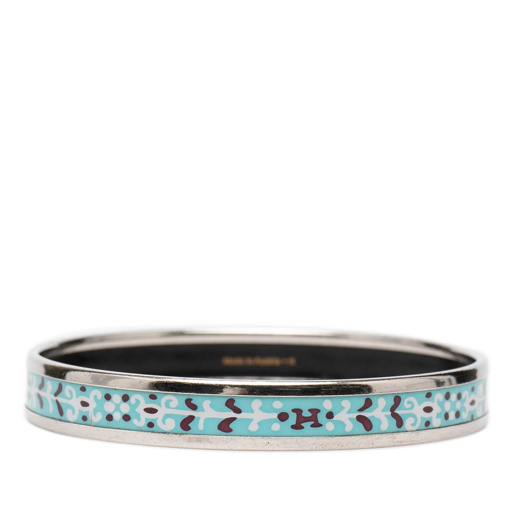 Hermès Narrow Flower Petal Enamel Bangle 62 Blue Very good - Inside View