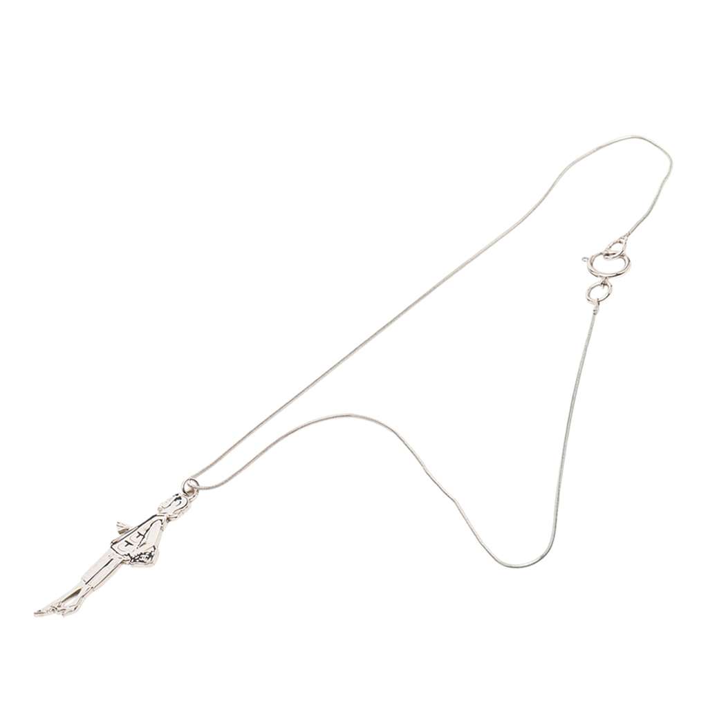 Chanel Silver Plated Mademoiselle Pendant Necklace Silver Metal Very good - Front View