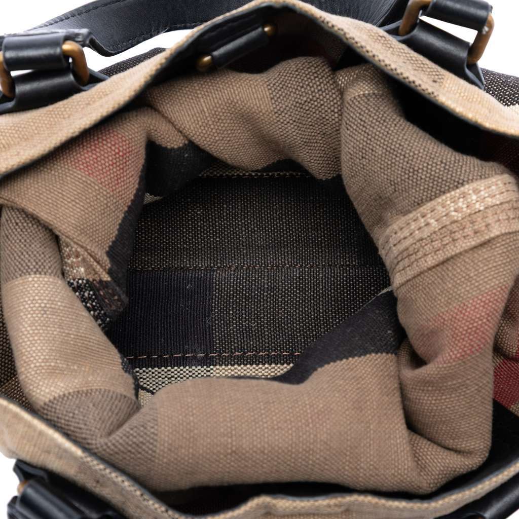Burberry Mega Check Canvas Tottenham Brit Satchel Brown Canvas Very good condition - Model View