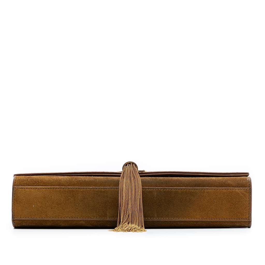 Saint Laurent Medium Suede Monogram Kate Tassel Crossbody Brown Leather Very good condition - Inside View