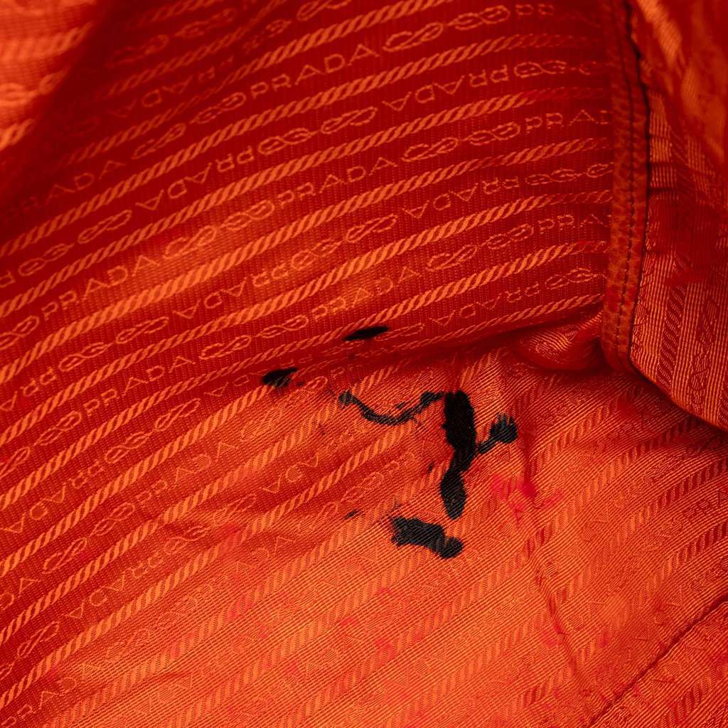 Prada Vitello Daino Open Convertible Tote Orange Leather Good condition - Box View