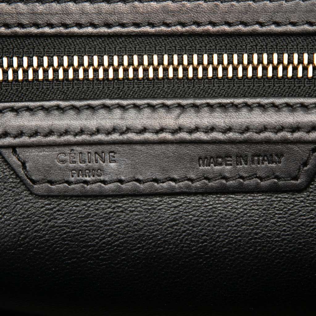 Celine Micro Tricolor Calfskin and Suede Luggage Tote Beige Leather Very good - Box View