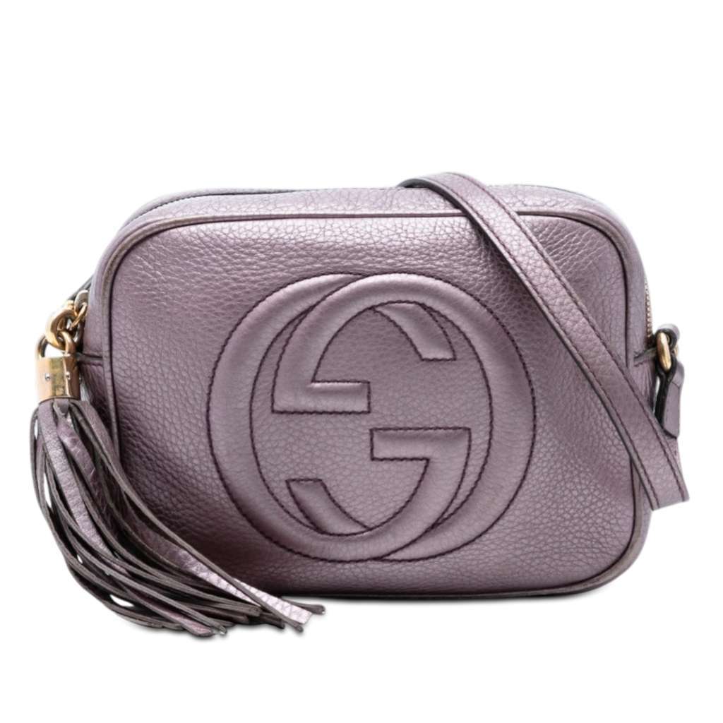 Gucci Metallic Leather Soho Disco Crossbody Purple Leather Very good - Front View