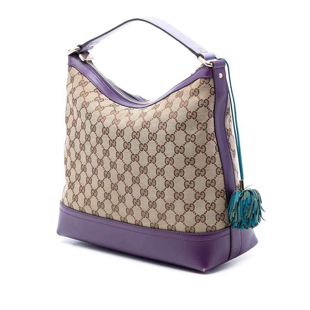 Gucci GG Canvas Cheer Hobo Beige Canvas Very good - Back View