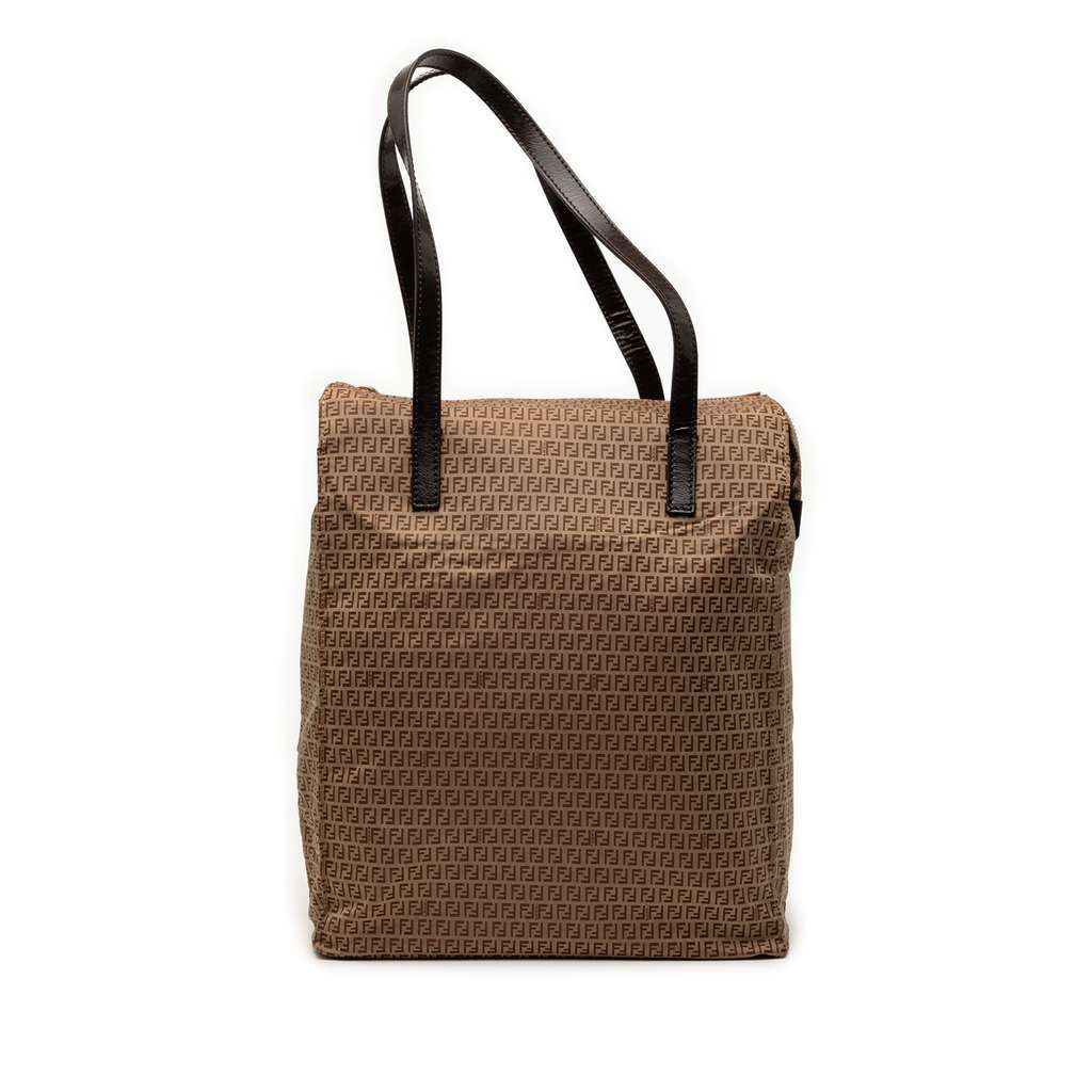 Fendi Micro Zucchino Nylon Tote Beige Very good - Front View