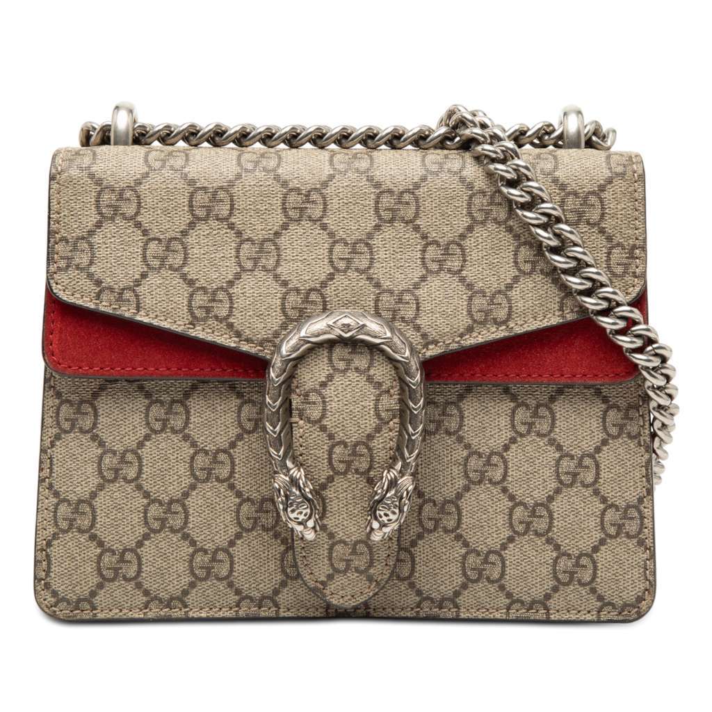 Gucci Small GG Supreme Dionysus Crossbody Beige Very good - Front View