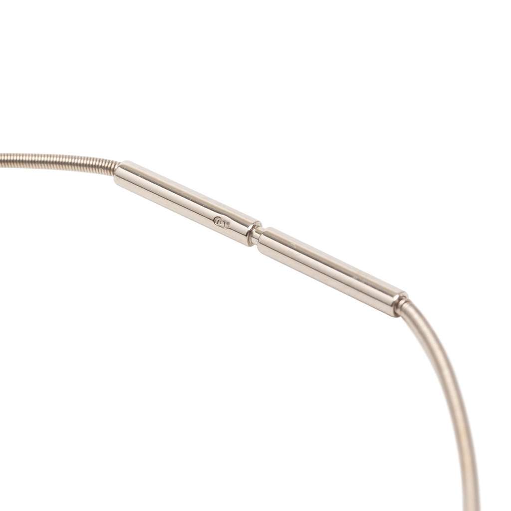 Hermès Palladium Plated Enamel Cage dH Cube Necklace Silver Metal Very good - Box View