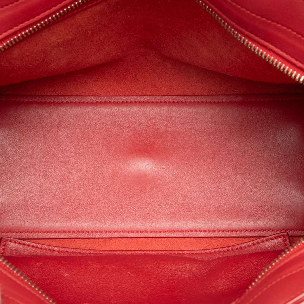 Saint Laurent Baby Leather Monogram Downtown Cabas Satchel Red Leather Very good - Model View