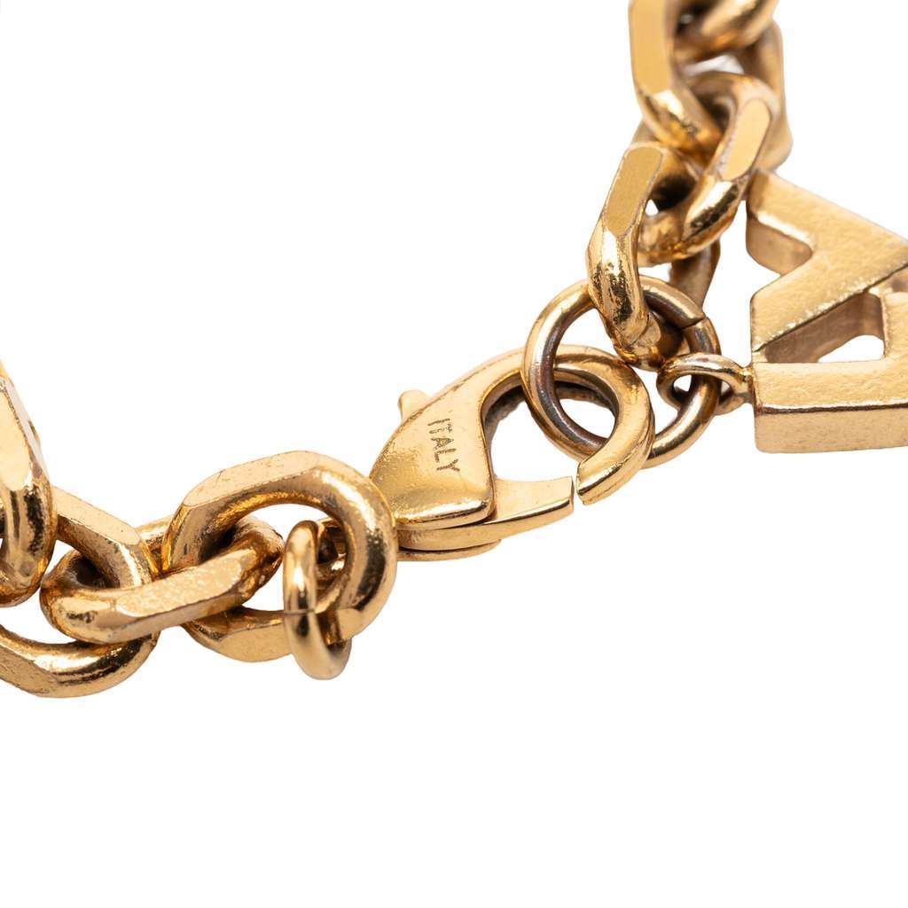 Louis Vuitton Gold Plated Brass and Strass Love Letters Charm Bracelet Gold Metal Very good - Box View