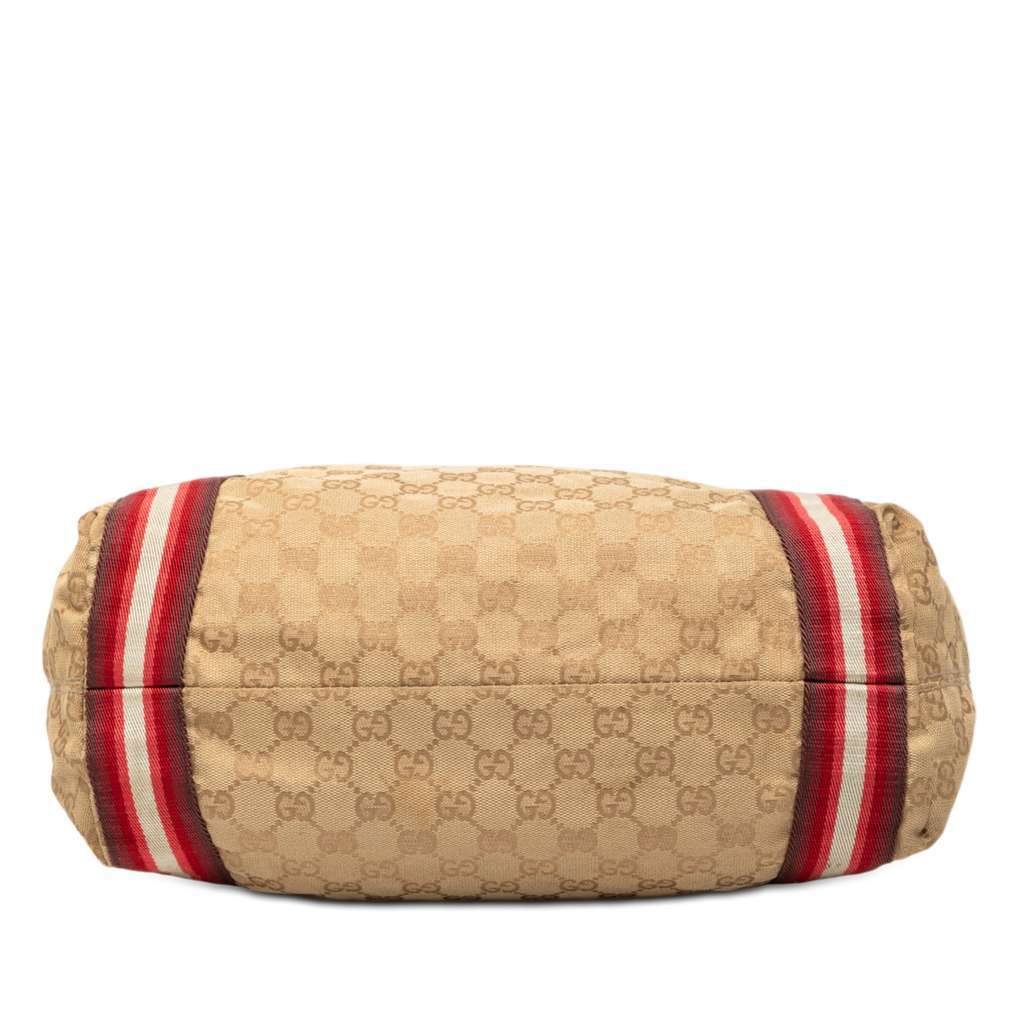 Gucci GG Canvas Web Tote Beige Very good - Inside View