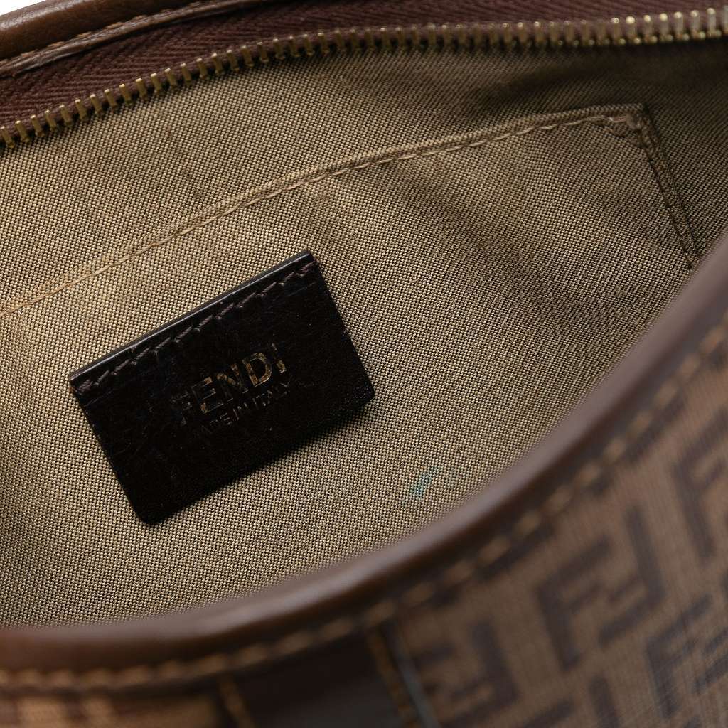 Fendi Zucchino Spalmati Crossbody Brown Canvas Very good - Box View