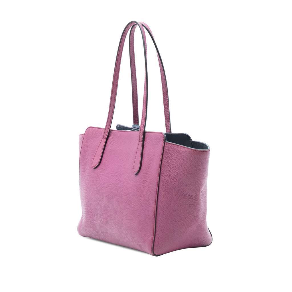 Gucci Medium Leather Swing Tote Purple Leather Very good condition - Back View